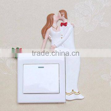 Wedding Theme Relief Wall Decor Resin Switch Sticker for Sale photo-3