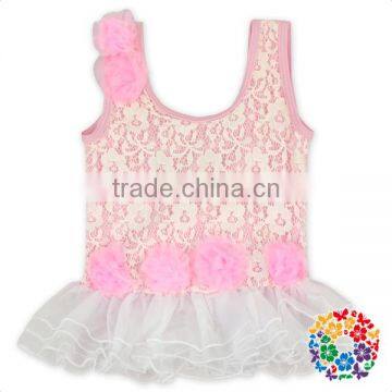 2017 Summer Clothing Set Pink Floral Lace Baby Toddler Girl Swimsuit photo-2