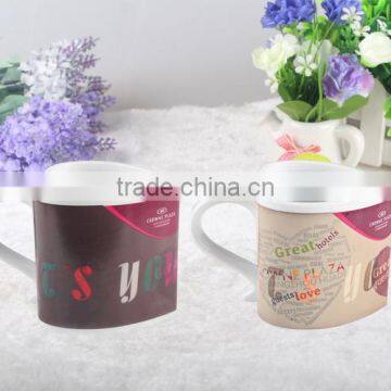 heart shape color changing ceramic coffee mugs