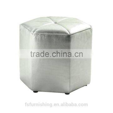 JR-01 Modern contemporary white color genuine leather crystal tufted leisure neoclassic stools ottoman chair