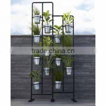 Circular design morden indoor decrative display stand black tall flower pot stand