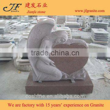 China Granite Monuments Carved Angel Upright Headstone Cemetery Headstone photo-2