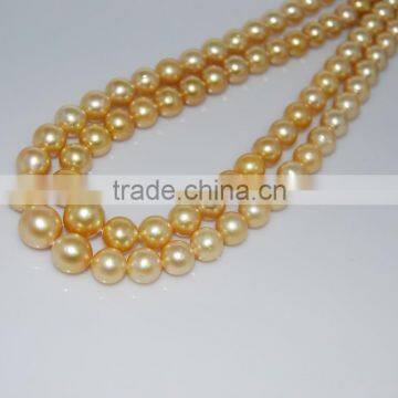 The Best Quality 14-15mm Real Golden South Sea Pearl Strands