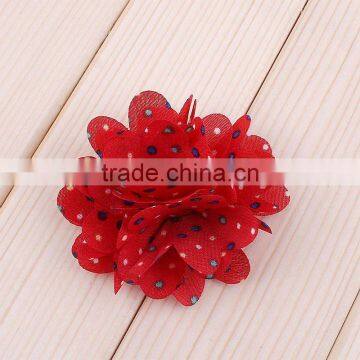 Handmade Fabric Flower Clip With Dot for Kids Hair Accessories photo-5