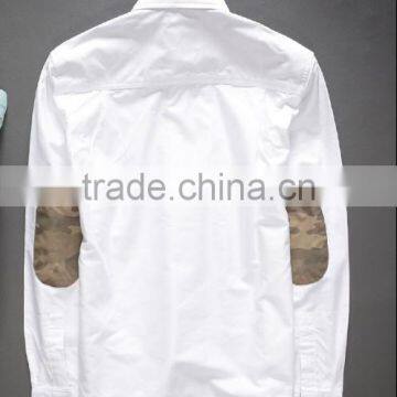 100% Cotton Men Oxford Casual Shirt, Long Sleeve Shirt With Embroidery & Elbow Patch photo-2