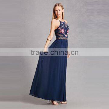 2017 Latest Vintage Embroidery Dress Women Embroided Maxi Dresses HSm9088 photo-2