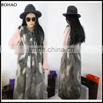 Good Quality Natural Colour Fashion Faux Fur Vest Long