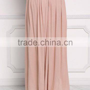 Blush Ruched New Arrive Boho High Slit Maxi Skirts Long photo-3