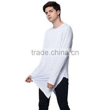 Wholesale Mens Custom Fashion Tee Shirt Extended Longline T Shirt photo-2
