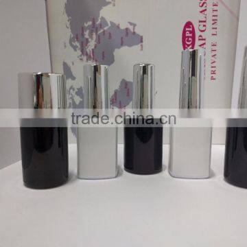 Fancy White UV Coated Bottle With Shiny Silver Cap,gel Bottle Sets With Cap and Brush India photo-2