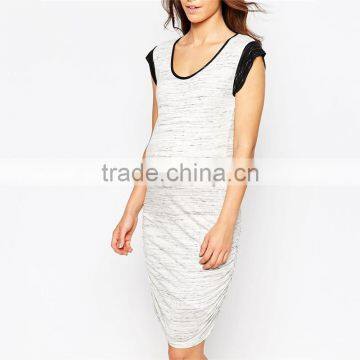 Cap Sleeve Jersey Bodycon Pregnant Daily Wear Dress Maternity Wear DR0012A photo-4