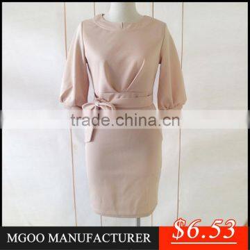 MGOO 2015 Express Fast Selling Office A Line Dress Knee Length Women Clothing Fashion OL Dresses Stocklots