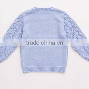 New Design Crew Neck Buttoned Children Cable Knit Sweater photo-3