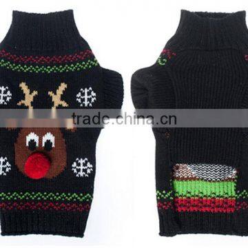 New Arrival Reindeer Thick Christmas Dog Knitted Sweater photo-2