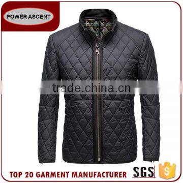 New Design Men Business&Leisure Wearing Stand Collar Simple Quilted Padding Jacket