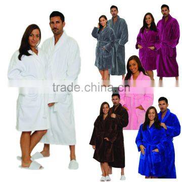Velour shawl bathrobe,hotel bathrobe,cotton bathrobe for promotion