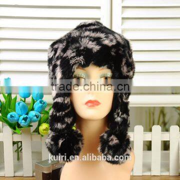 New Hot Faux Fox Fur Knitted Beanies Cap Winter Hats For Women Cute Fashion photo-3