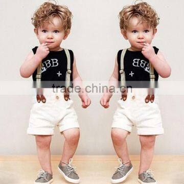 Hot sell baby clothes sets cool boy 2 pcs overall suit for kid's summer infant garment wholesale children's boutique clothing