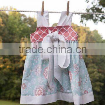 New Arrive Littler Girls Flamingo Dress Kids Summer Printed Dress photo-3