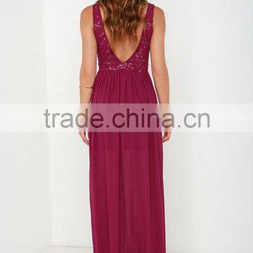 Make Way for Wonderful Berry Red Lace Maxi Dress photo-4