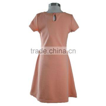 Simple Short Sleeve Polyester Cotton Frocks Design Dress for Girl photo-2