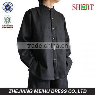 Unisex Men's Hemp Banded Collar Shirt photo-2