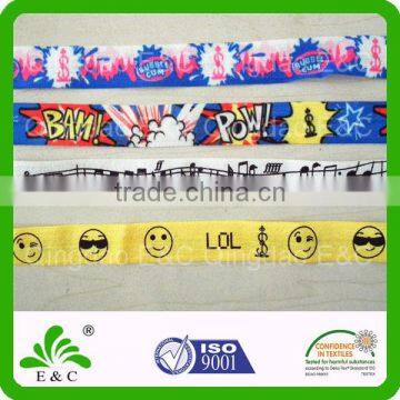 5/8 inch 16mm fold over printed elastic band