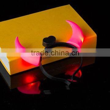 Halloween Party Colorful Led Hair Band Lashing ox Horns Hair Band photo-3