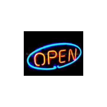 T169 OPEN SIGN handicrafted real glass tube neon signs for store display and advertising.