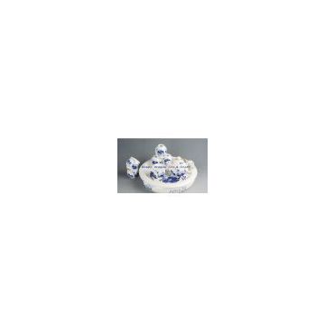 Blue and White Lotus Porcelain Tea Set