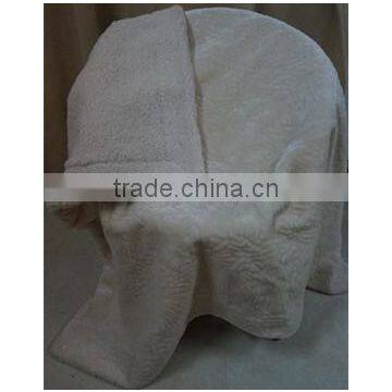 100% polyester plain floral embossed faux fur blanket
