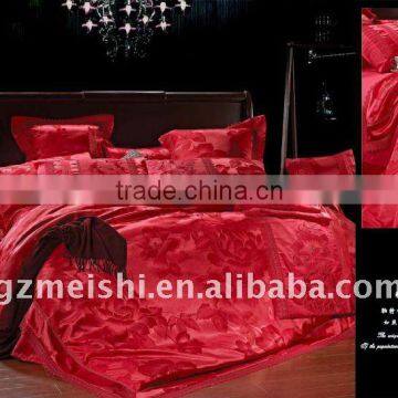 warn red silk home and hotel bedding sets