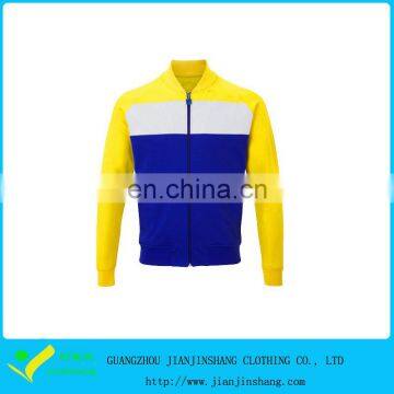 Three Tone Combination Polyester Elastane Best Quality Zipped Hoodies