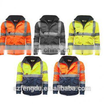 Reflective safety black white striped jacket