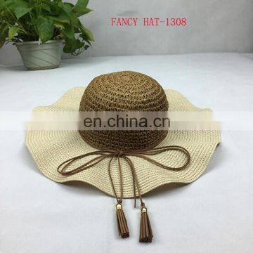 2015 Latest Arrival straw hat with custom printed logo for promotion