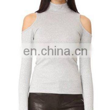 Cold Shoulder Long Sleeve Latest Cold Shoulder Girls Sweater Design