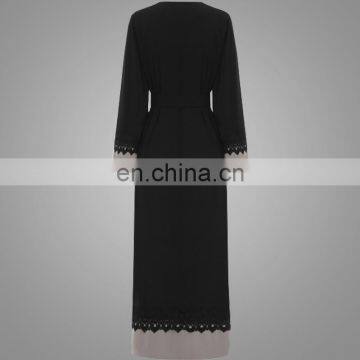 Names Of Ladies Abaya Simple Style Dubai Kaftans New Model Girls Image Islamic Clothing Good Quality Lace Applique Kimono Abaya photo-3