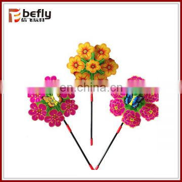 Beautiful Flower design plastic novelty windmill for kid