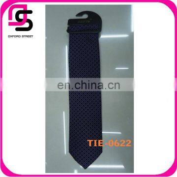 2014 Latest fashion design dot printed blue silk tie for men