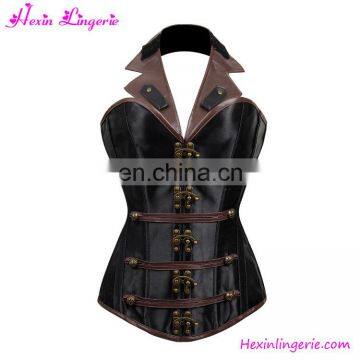 12 Boned Lace Up Brass Clasps Steampunk Overbust Full Body Corset