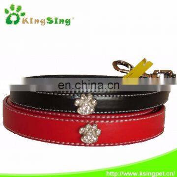 2015 Genuine leather Diamond Inlaied dog paw collar