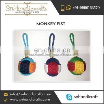 Quality Assured Durable Nature Monkey Fist Nautical Rope Keychain