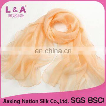 Promotional products pure silk scarf long scarf shawl orange cheap