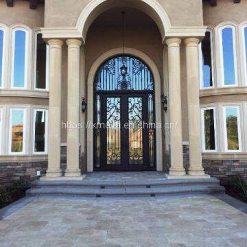 wrought iron door and glass