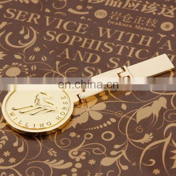 Custom metal simple logo plating gold computer accessory