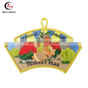 Wholesale appliqued sew on custom embroidered patches for clothing