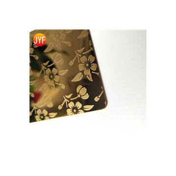 JYFM022 0.3-6mm Cheap Stamped Double Ti-gold Color Stainless Steel Decorative Sheets photo-4