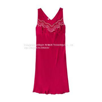 Sexy Nightdress Women's Summer Lace Sleeveless Loose Plus Size Pajamas photo-2
