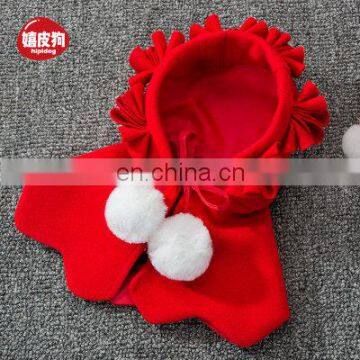 Pet Dog Cat Christmas Clothes Cloak Hoodwinked Woolen Overcoat With Fuzzy Ball for Pomeranian photo-3