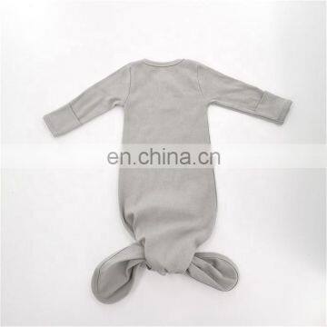 Baptismal Baby Gown Set Knotted Baby Gown Bonnet Baby Hat photo-3